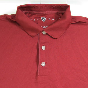 NIKE GOLF FIT DRY Mens XL Red Athletic Polo Shirt
